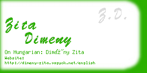 zita dimeny business card